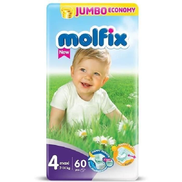 Couche Bebe Comfort  56 pieces T4 max 7 -14 Kg Molfix