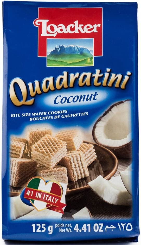 Loacker Quadratini Coconut Wafer Bites 125g