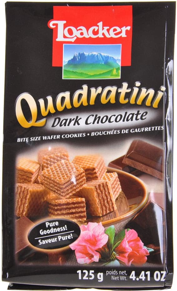 Bouchées de Gaufrettes au Chocolat Noir Quadratini Loacker  125g