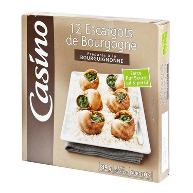 12 escargots  De Bourgogne Bourguignonne Casino Surgelè 480 g