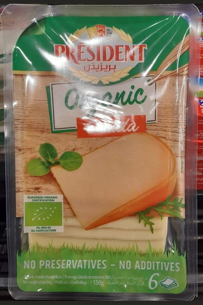 شريحة جبنة جودا العضوية بريزيدنت 150 غ