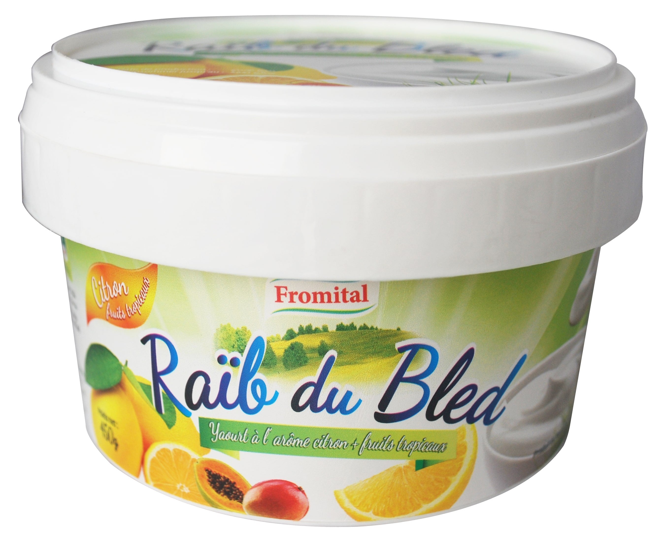 Raib Du bled Yaourt A L'Arome Citron 4 Fruits Tropicaux Fromital 450g