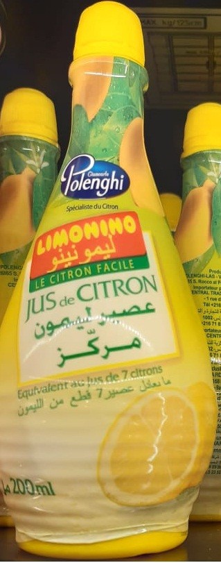 Jus de Citron Jaune limonino Polenghi 200Ml
