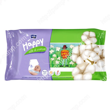 64 Lingettes Soie & Coton Happy Bella Baby