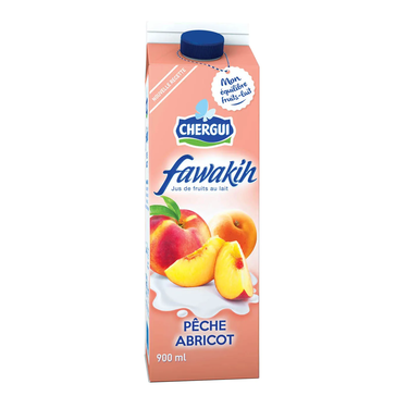 Fawakih Peach and Apricot Milk Fruit Juice 900ml - CHERGUI