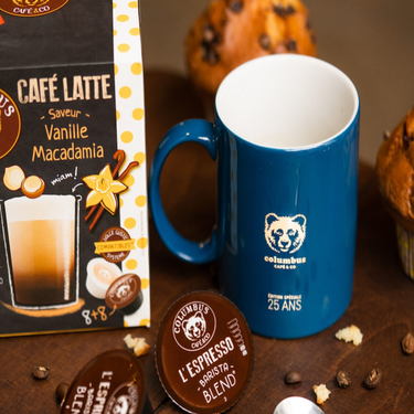 16 Vanilla Flavor Capsules Macadamia Colombus Coffee and Co (Dolce Gusto)