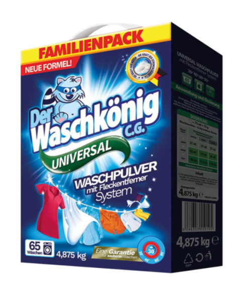 مسحوق غسيل Universal Der Waschkönig CG بوزن 4.875 كجم (65 غسلة) 