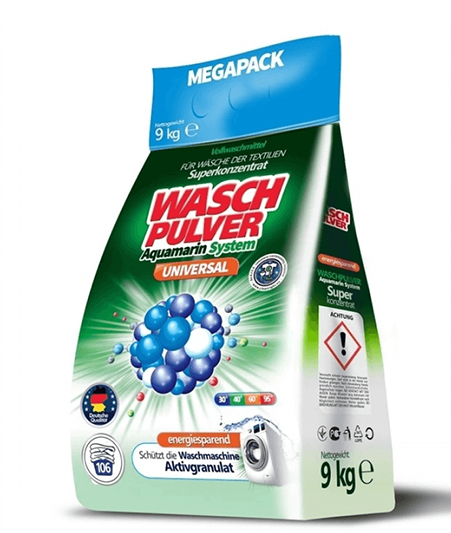 Aquamarin System Unuiversal Wasch Powder Laundry Detergent 9 kg (106 Washes)