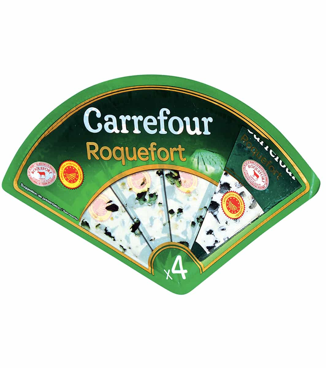 Roquefort 52% Mg au Lait Cru de Brebis Carrefour (4x25g)  100 g