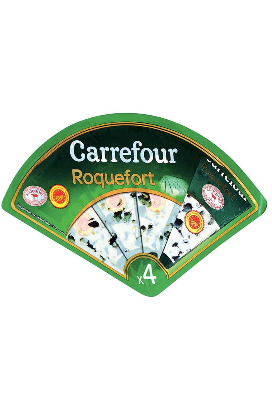 Roquefort 52% Mg au Lait Cru de Brebis Carrefour (4x25g)  100 g