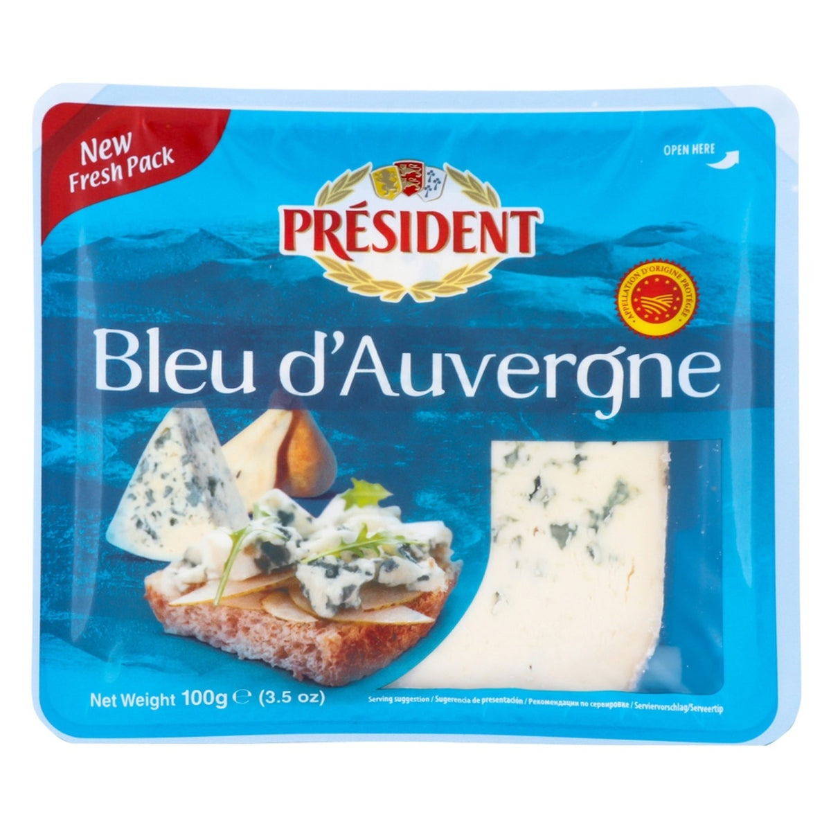 Bleu d'Auvergne cheese 100g - PRESIDENT