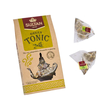 Infusion Thé Vert Gingembre Citronnelle Et Ginseng Green Tonic Sultan 15 Sachets