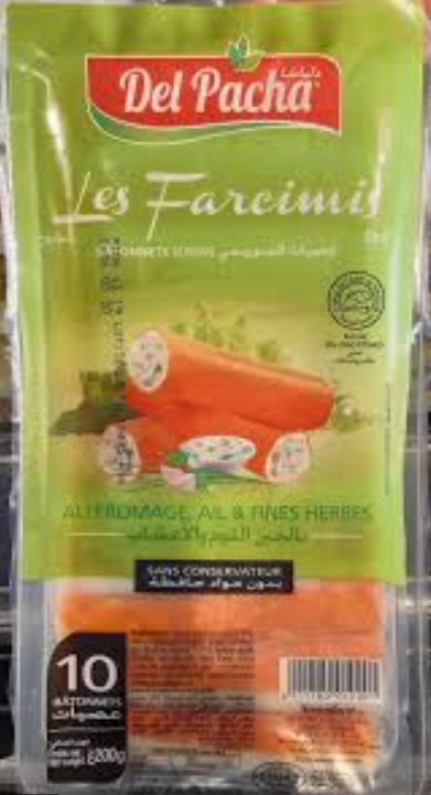 Les Farcimis Bâtonnets au Fromage  Ails & Fines Herbes Del Pacha 200g