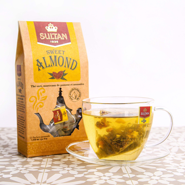 شاي السلطان الأخضر باللوز الحلو 15 كيسًا