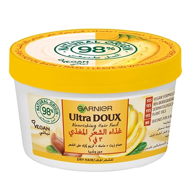 Garnier Ultra Doux 3-in-1 Hair Food Banana Nourishing Mask for Dry Hair390 ml