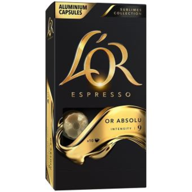 10 Capsules Espresso L'OR Absolu Compatibles Avec Les Machines Nespresso (Intensité 9 )