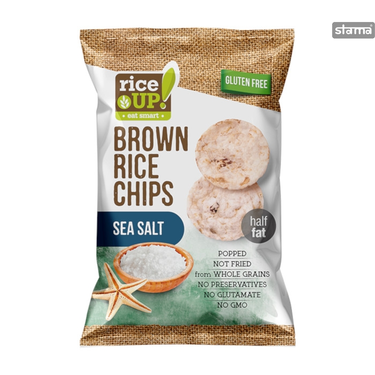 Rice Up Ultra-Fine Puffed Brown Rice Crisps Sea Salt Flavor 60g