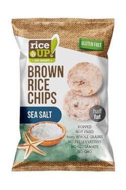 Chips Ultra-Fines de Riz Brun Soufflé Arôme Sel de Mer  Rice Up 60g