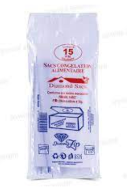 15 Freezer Bags with Incorporated Closure GM: 29cm x 40cm 5L