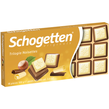 Milk Chocolate and Hazelnut Praline Trilogie Schogetten 100 g 