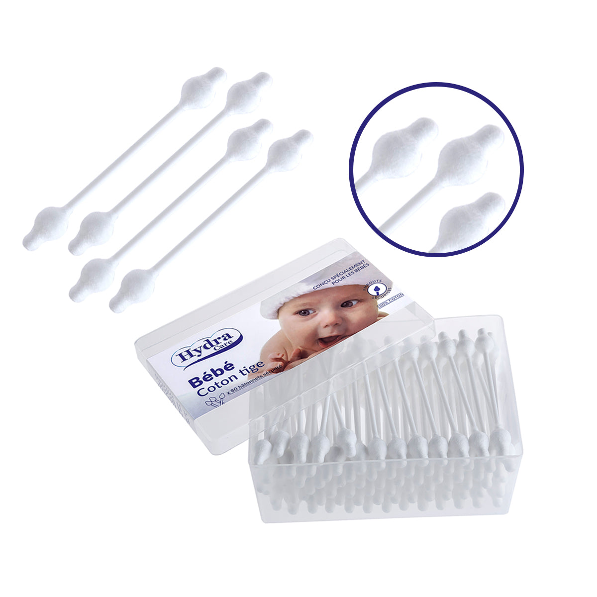 BABY HYDRA 80P COTTON SWAB 