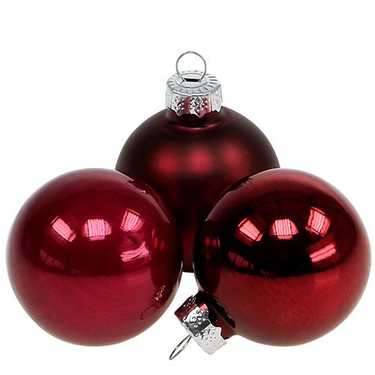 3 Red Christmas Tree Balls