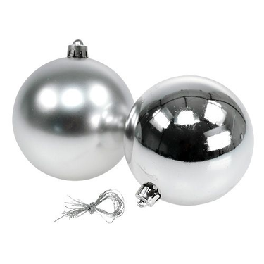 5 Silver Christmas Tree Balls