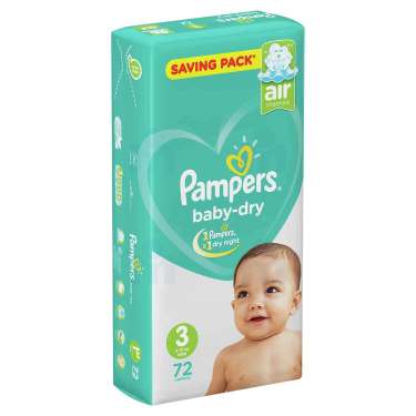 72 Diapers Midi Baby-Dry Pampers T3 (6 -10 kg)