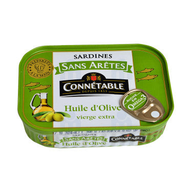 Sardines Sardines Sans Arêtes à l'Huile d'Olive Vierge Extra Connétable  140 g