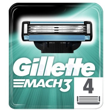 4 Refills For Gillette Mach3 Razor Blades
