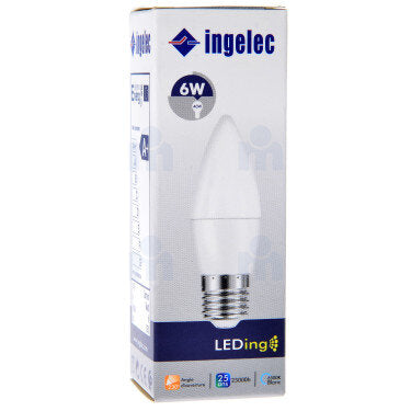 LED Bulb Thread Flame 6W E27 6500K White Light Ingelec