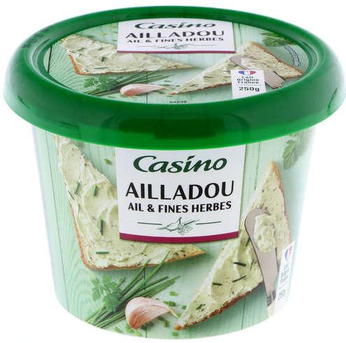Ailladou Casino جبنة قابلة للدهن بالثوم والأعشاب الناعمة 250 جم