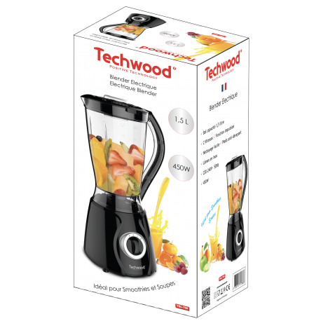 Techwood 1.5L Electric Blender. 2 speeds + 450W pulses