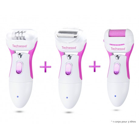 Epilator 3 in 1 epilator-razor-grater pink Techwood