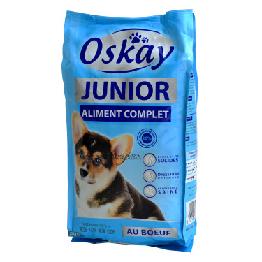 Croquettes au Bœuf pour Chien Junior Oskay 2Kg