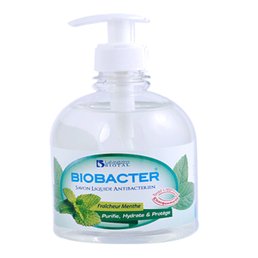 Savon Liquide Antibactérien Fraicheur Menthe Biobacter 500 Ml