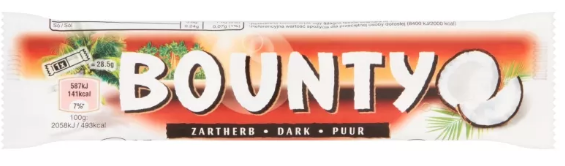 Chocolat Noir mi-Sucré Fourré à La Pulpe De Noix de Coco Bounty  57g