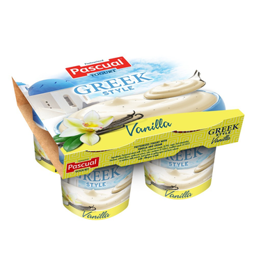 Pascual Gluten Free Vanilla Sweetened Greek Yogurt 4x125g