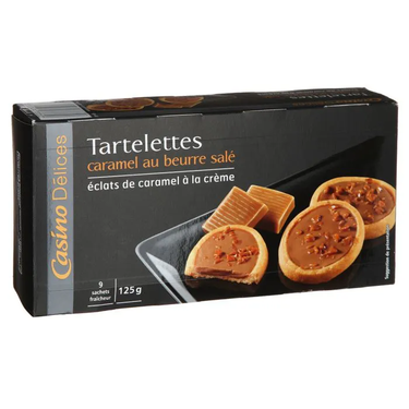 Tartelettes Caramel au Beurre Salé et Chocolat au Lait Casino Délices 125 g