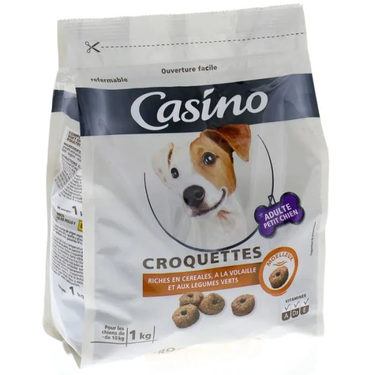 Croquettes Moelleuses pour Petit Chien Viandes, Céréales et Légumes Casino   1kg