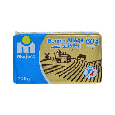 Beurre Allégé Doux en Plaquette Marjane  200 g