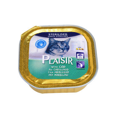 Pâté Goût Cabillaud pour Chat Stérilisé  Les Repas Plaisir 100g