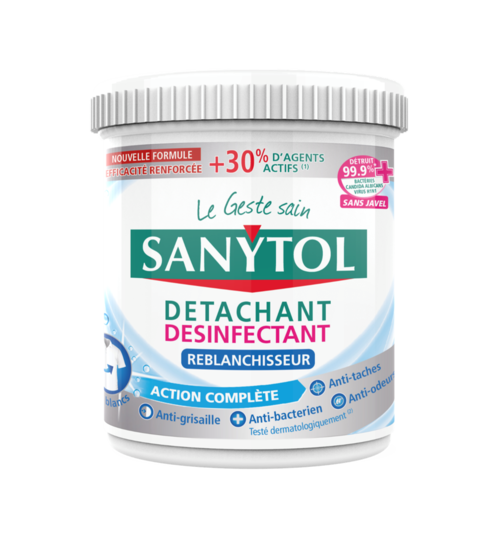 Détachant Désinfectant Reblanchisseur et Action Complète Sanytol 0.450g