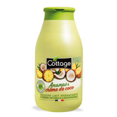 Douche Lait Hydratante 97% d’ingrédients d’Origine Naturelle Ananas et Crème de Coco Cottage 250 ml