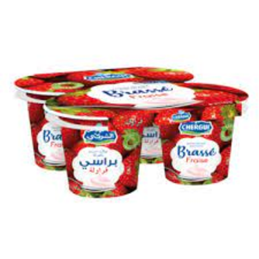 YAOURT BRASSÉ FRAISE  Chergui 4 pots de 110g