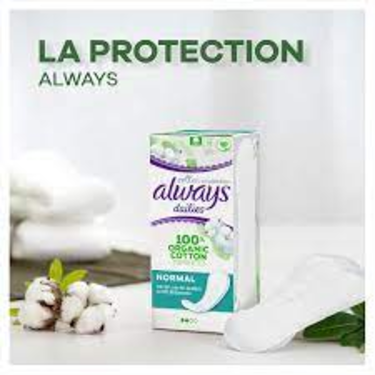 38 Dailies 100% Organic Cotton Normal Protection Panty Liners from Always