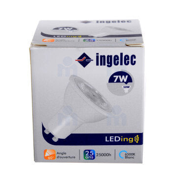 LED spotlight 7W GU10 6500K White Light Ingelec – MyMarket.ma