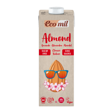 Lait D'Amandes  Nature Bio Sans Sucre et Sans Gluten EcoMil 1L