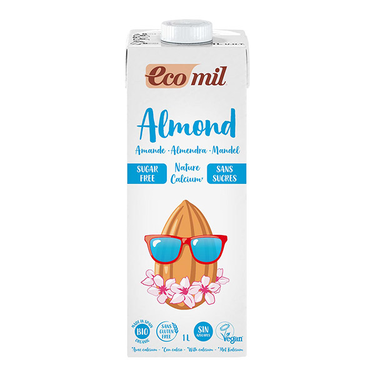 Almond Milk Organic Calcium Without Sugar Without Gluten EcoMil 1L