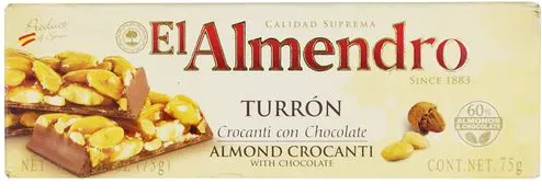 Nougat with Crocanti Almonds and Chocolate El Almendro Turron 75g